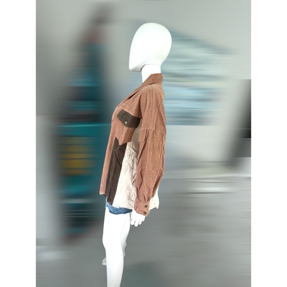 FANTASTIC FAWN color block corduroy oversized top M L - Picture 6 of 9